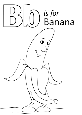 Letter B Is For Banana Coloring Page